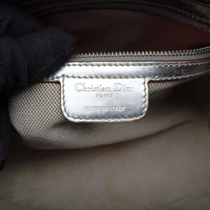 Pre-owned Christian Dior Ultimate Trotter pattern Silver Patent  handbag | stylenewstar