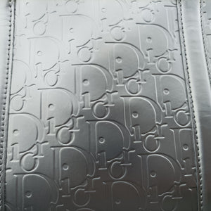 Pre-owned Christian Dior Ultimate Trotter pattern Silver Patent  handbag | stylenewstar