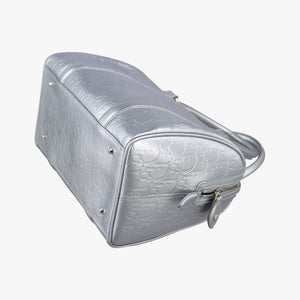 Pre-owned Christian Dior Ultimate Trotter pattern Silver Patent  handbag | stylenewstar