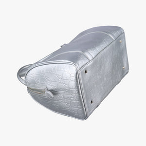 Pre-owned Christian Dior Ultimate Trotter pattern Silver Patent  handbag | stylenewstar