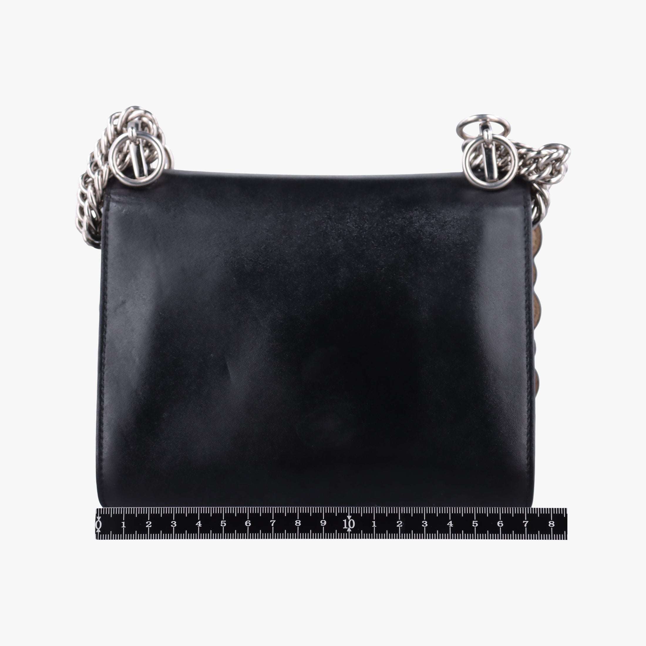 Pre-owned Fendi Studded Kan I Black Leather 8M0381 shoulderbag | stylenewstar
