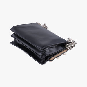 Pre-owned Fendi Studded Kan I Black Leather 8M0381 shoulderbag | stylenewstar