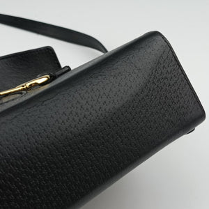 Pre-owned Gucci Horsebit 1955 Black Leather 732314 shoulderbag | stylenewstar