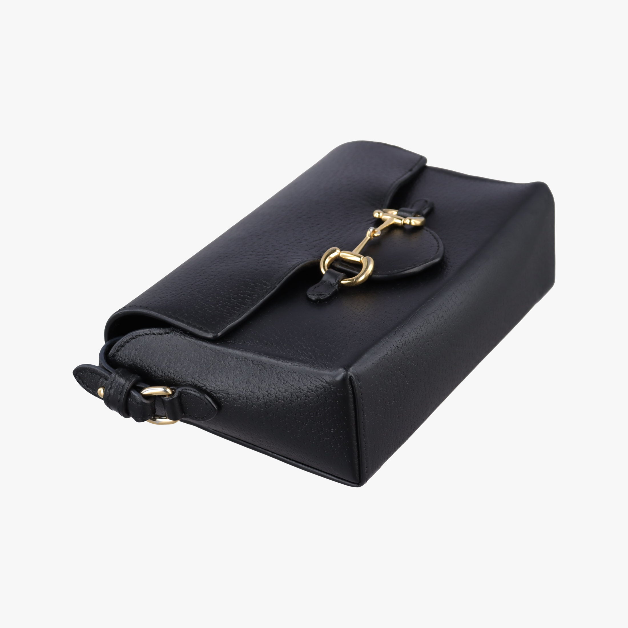 Pre-owned Gucci Horsebit 1955 Black Leather 732314 shoulderbag | stylenewstar
