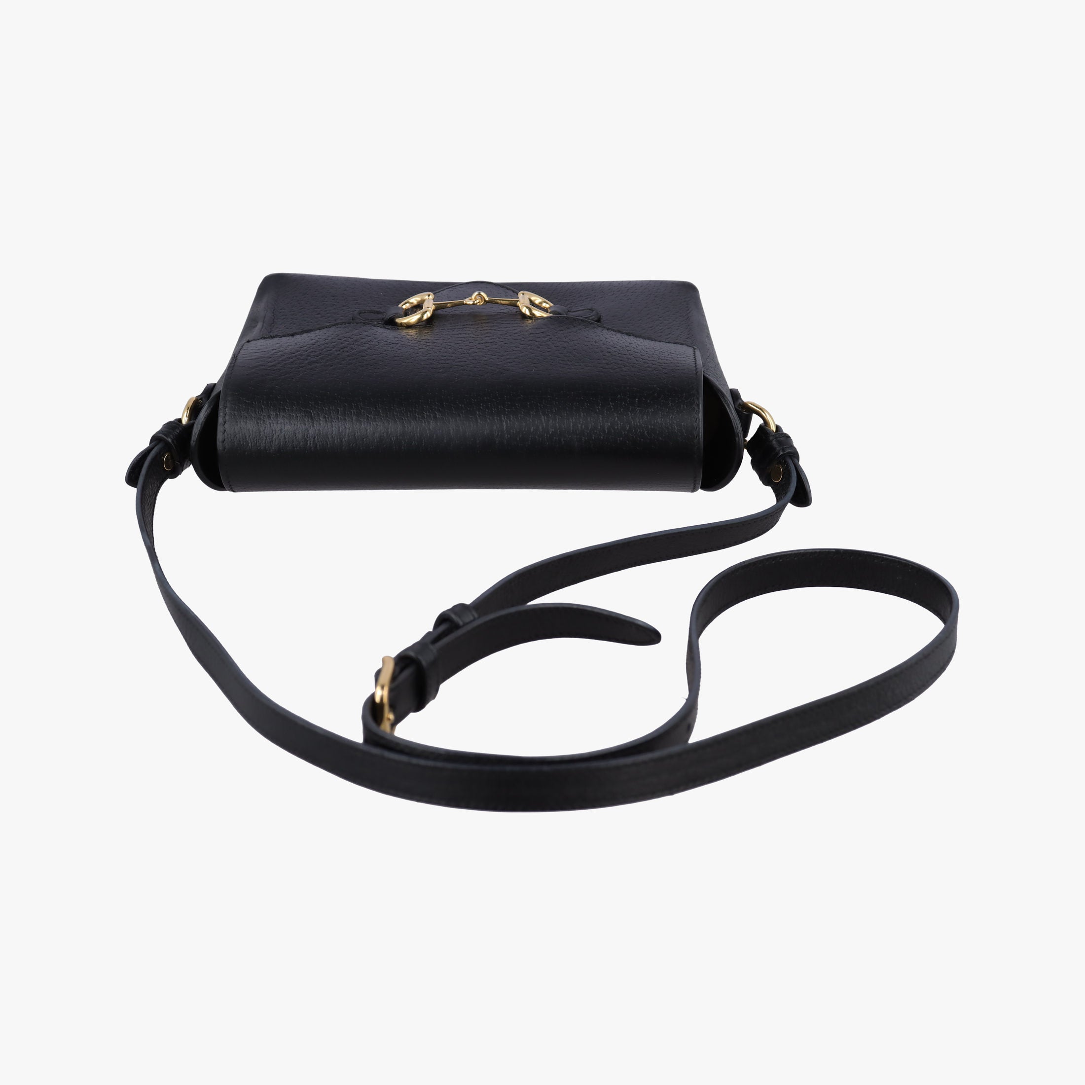 Pre-owned Gucci Horsebit 1955 Black Leather 732314 shoulderbag | stylenewstar
