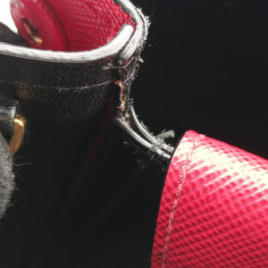 Pre-owned Prada Double Cuir Red SAFFIANO Leather B2756T handbag | stylenewstar