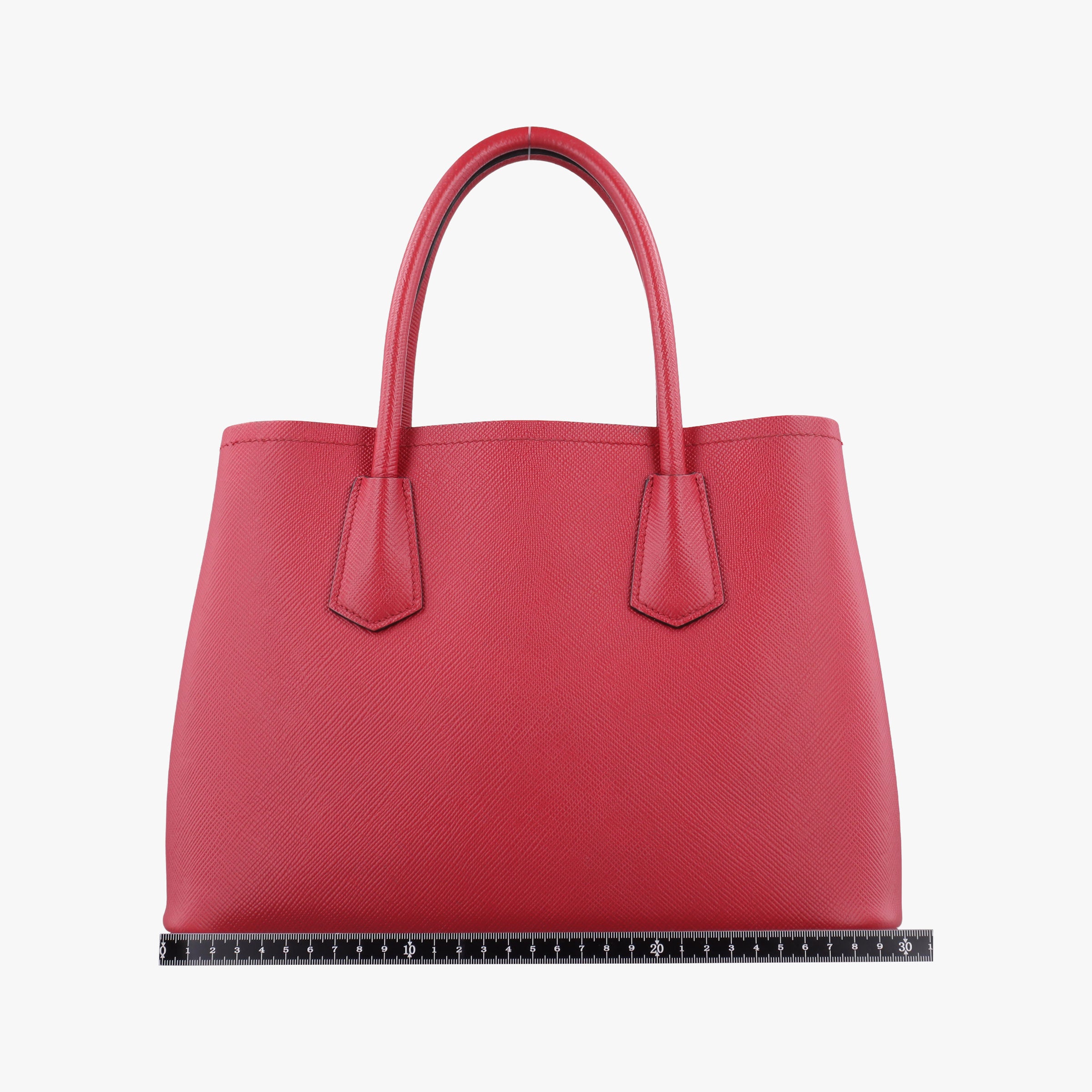 Pre-owned Prada Double Cuir Red SAFFIANO Leather B2756T handbag | stylenewstar