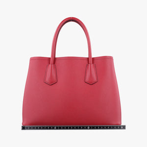 Pre-owned Prada Double Cuir Red SAFFIANO Leather B2756T handbag | stylenewstar