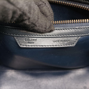 Secondhand Celine Luggage Micro shopper Blue×black Leather  handbag | stylenewstar