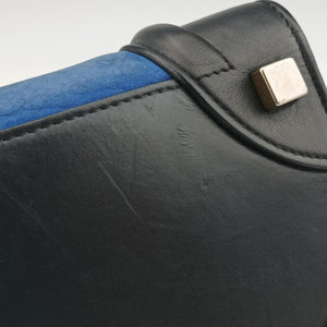 Secondhand Celine Luggage Micro shopper Blue×black Leather  handbag | stylenewstar