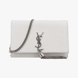 Pre-owned Yves Saint Laurent KATE White Leather 452159 shoulderbag | stylenewstar