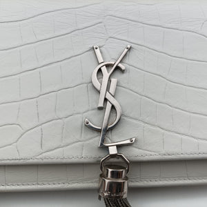 Pre-owned Yves Saint Laurent KATE White Leather 452159 shoulderbag | stylenewstar