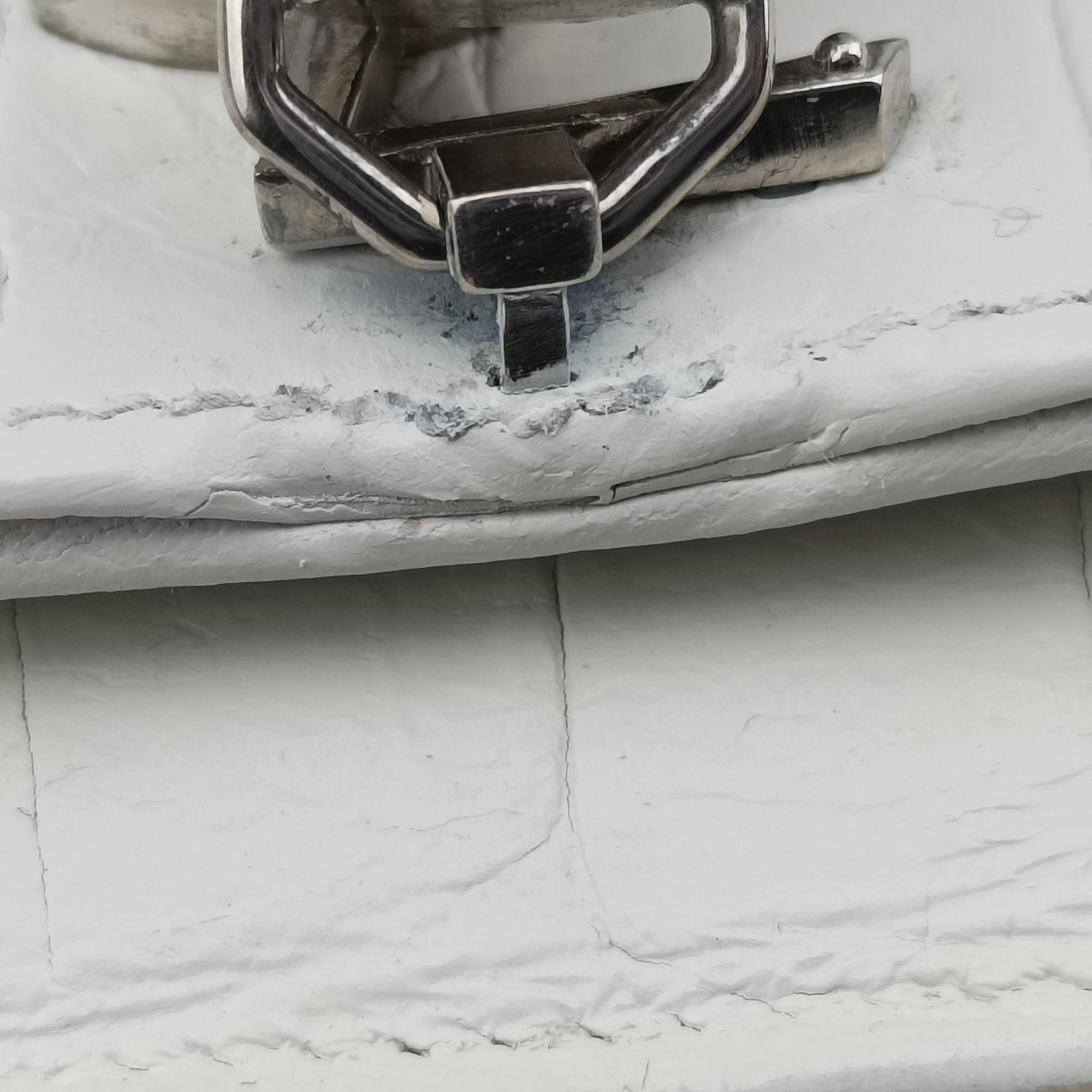Pre-owned Yves Saint Laurent KATE White Leather 452159 shoulderbag | stylenewstar
