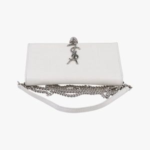 Pre-owned Yves Saint Laurent KATE White Leather 452159 shoulderbag | stylenewstar