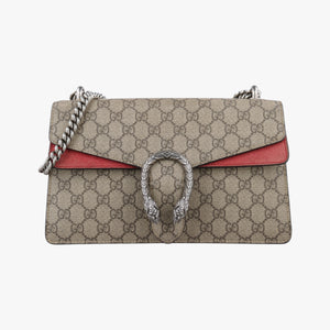 Pre-owned Gucci Dionysus beige×red PVC coated canvas× suede 400249 shoulderbag | stylenewstar