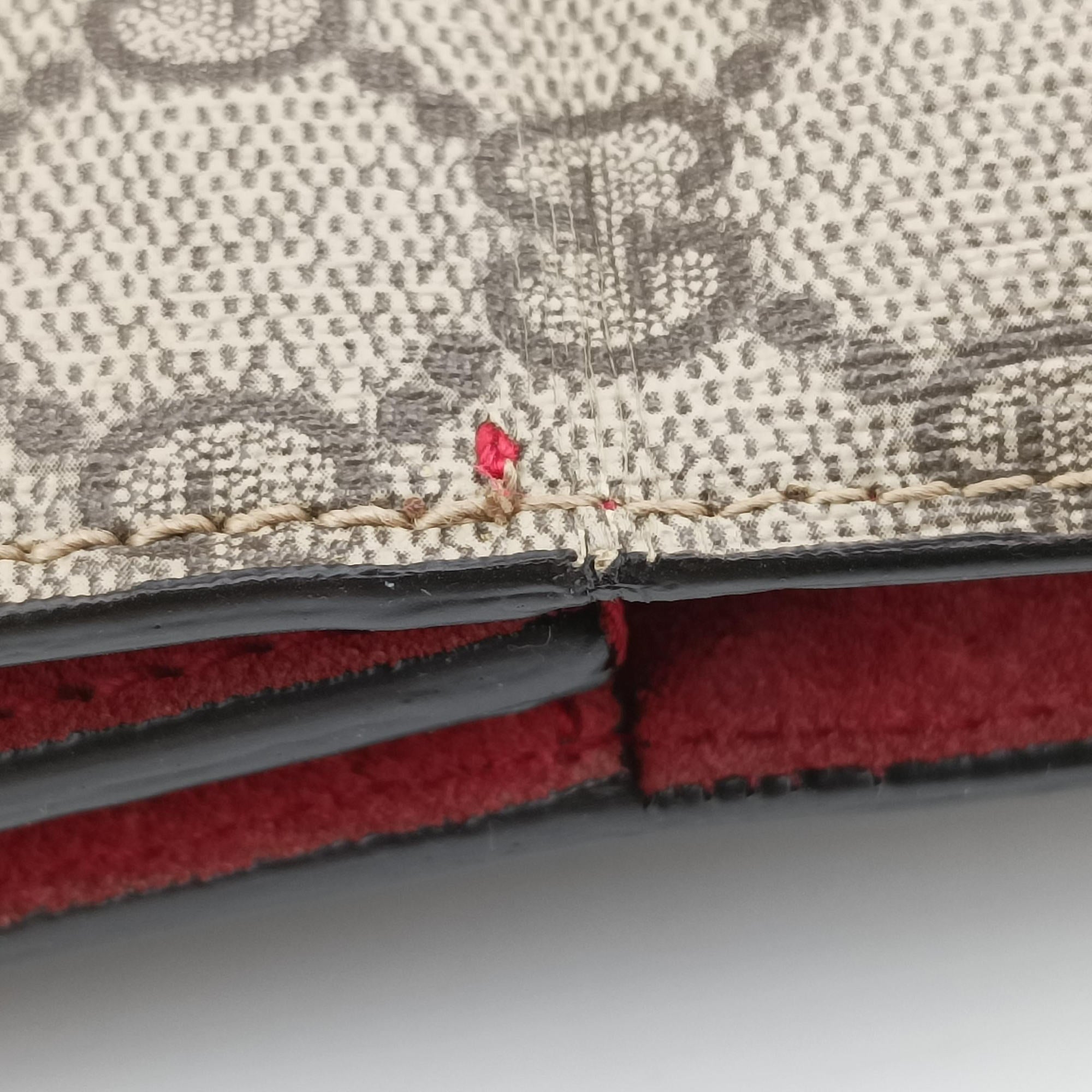 Pre-owned Gucci Dionysus beige×red PVC coated canvas× suede 400249 shoulderbag | stylenewstar