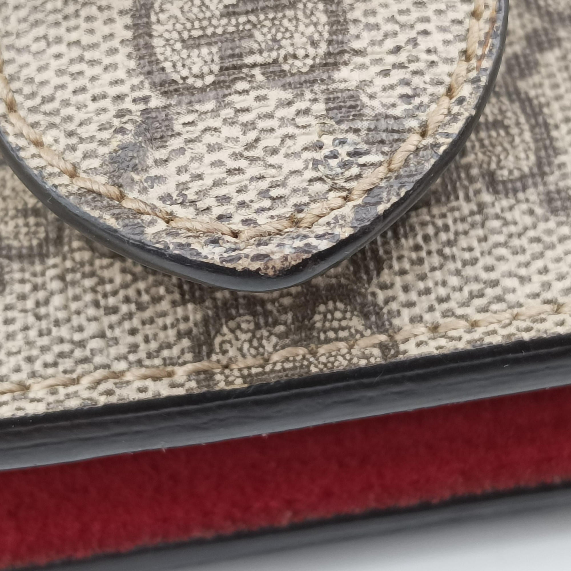 Pre-owned Gucci Dionysus beige×red PVC coated canvas× suede 400249 shoulderbag | stylenewstar