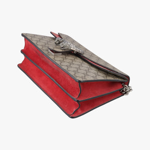 Pre-owned Gucci Dionysus beige×red PVC coated canvas× suede 400249 shoulderbag | stylenewstar