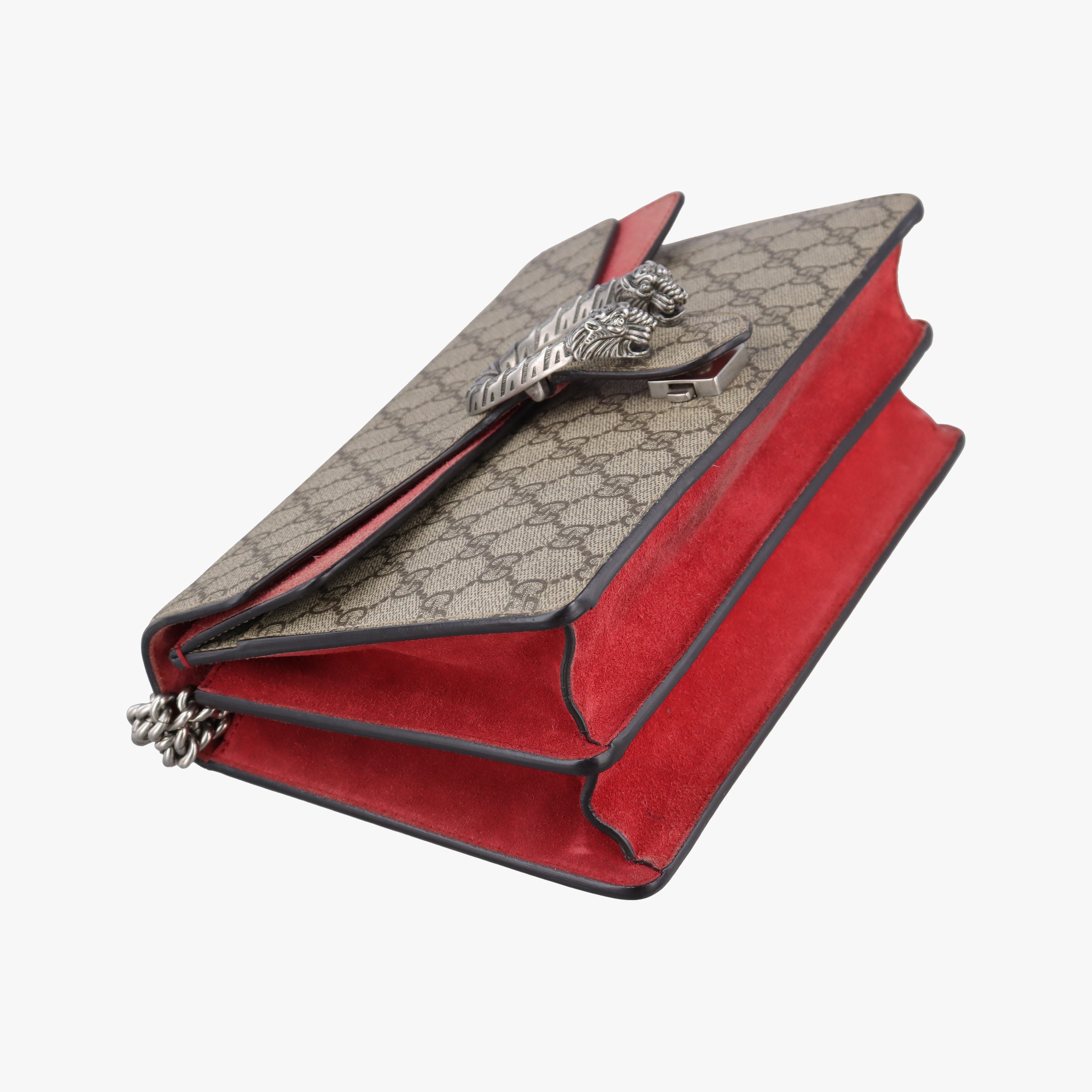 Pre-owned Gucci Dionysus beige×red PVC coated canvas× suede 400249 shoulderbag | stylenewstar