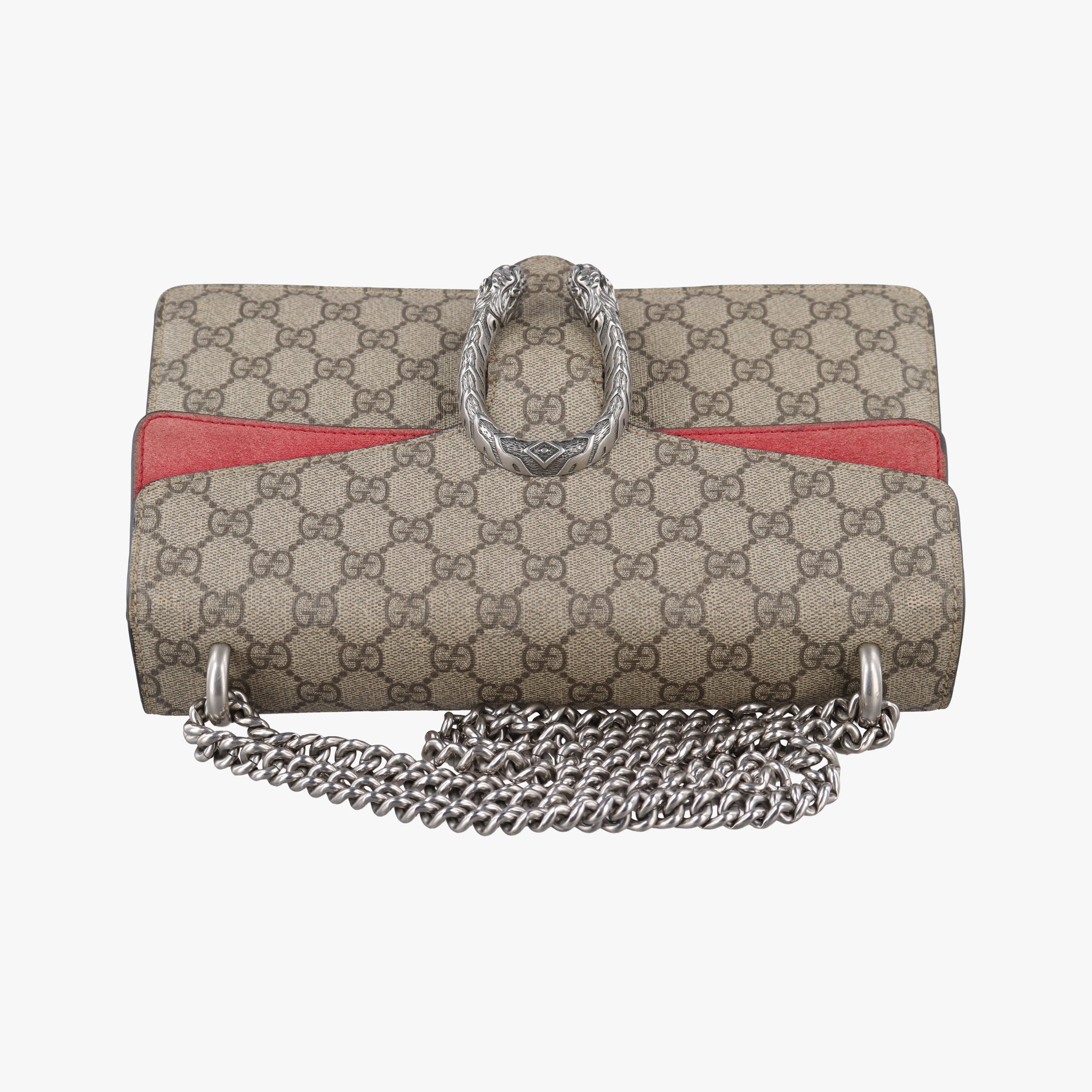 Pre-owned Gucci Dionysus beige×red PVC coated canvas× suede 400249 shoulderbag | stylenewstar