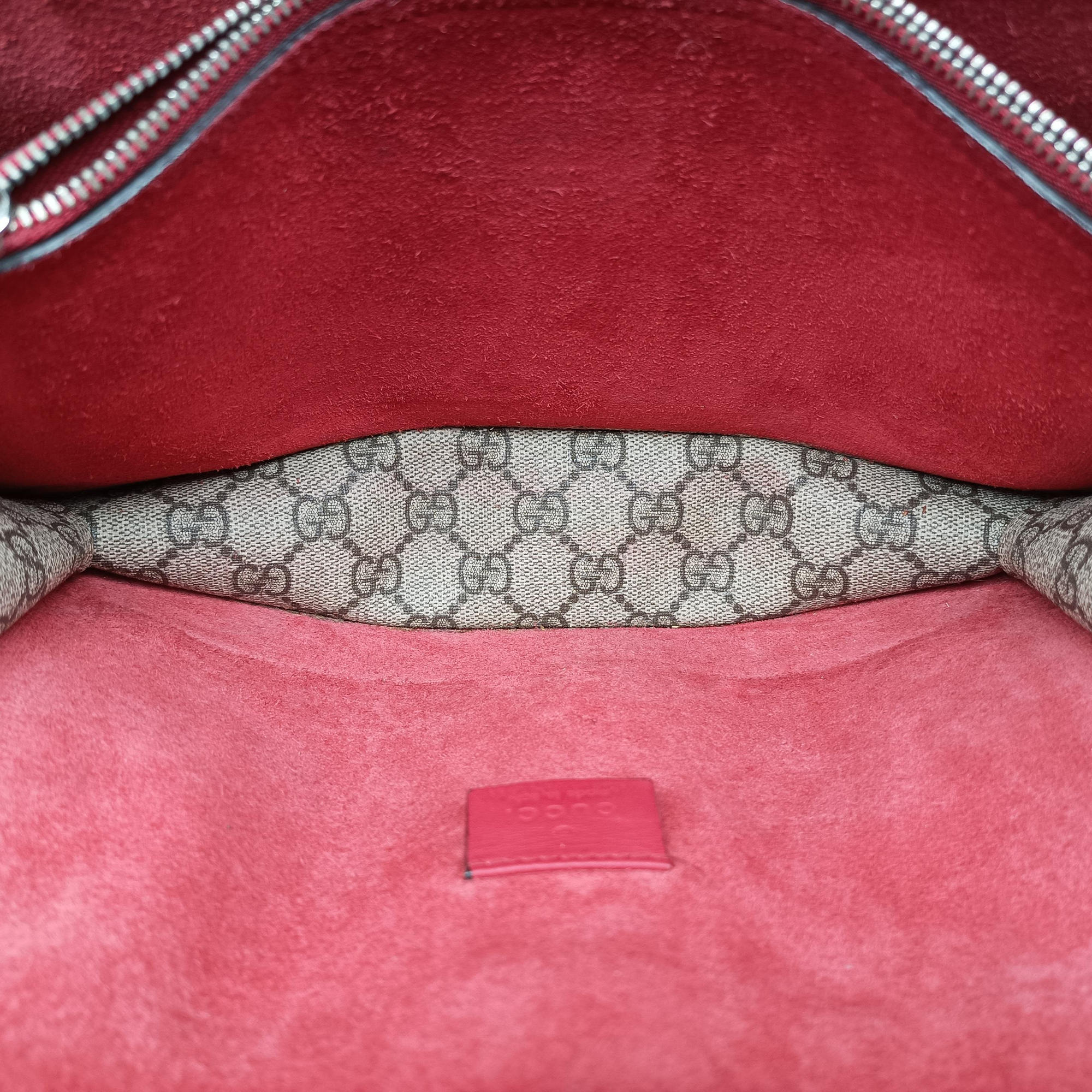 Pre-owned Gucci Dionysus beige×red PVC coated canvas× suede 400249 shoulderbag | stylenewstar
