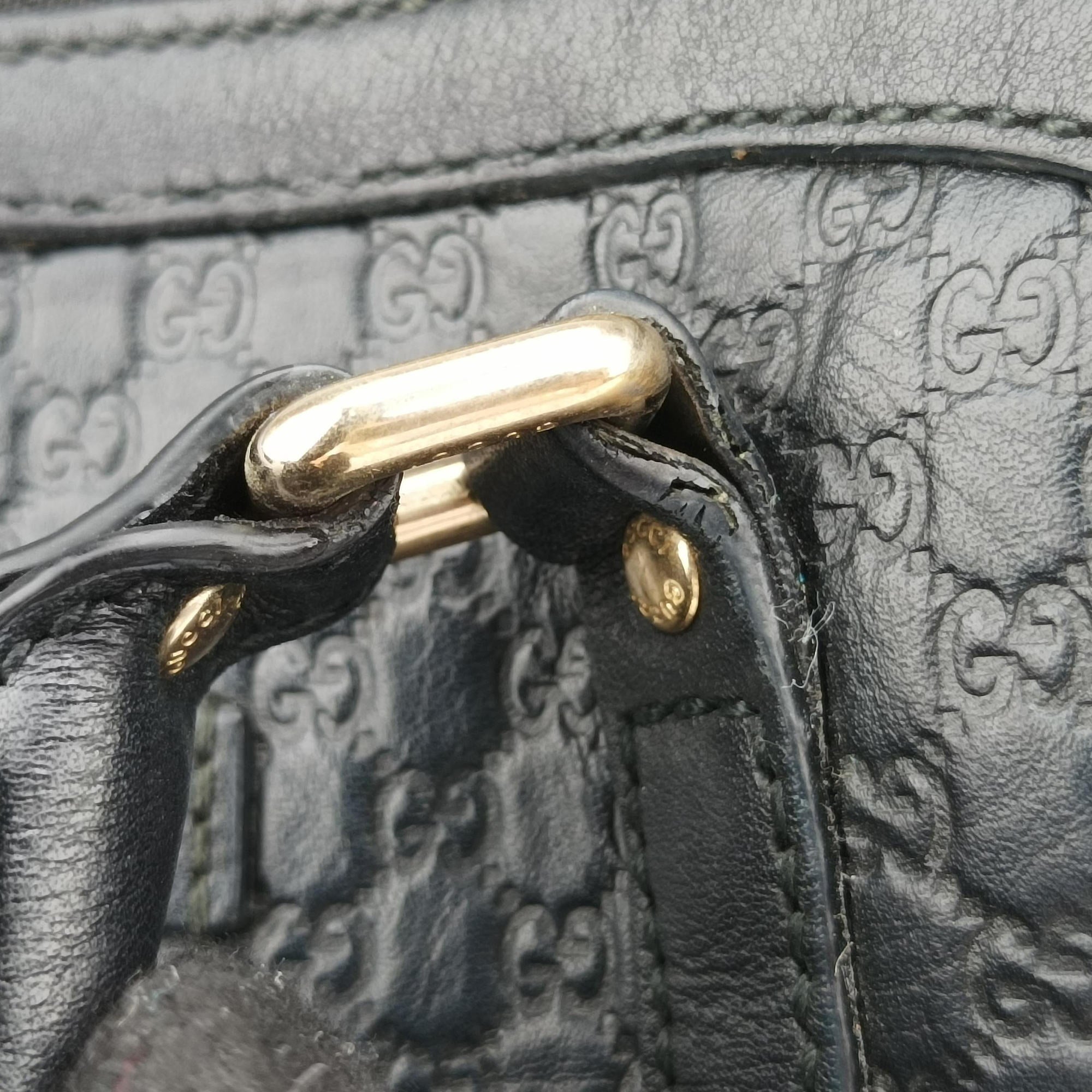 Pre-owned Gucci Microguccissima Black Leather 449654 shoulderbag | stylenewstar
