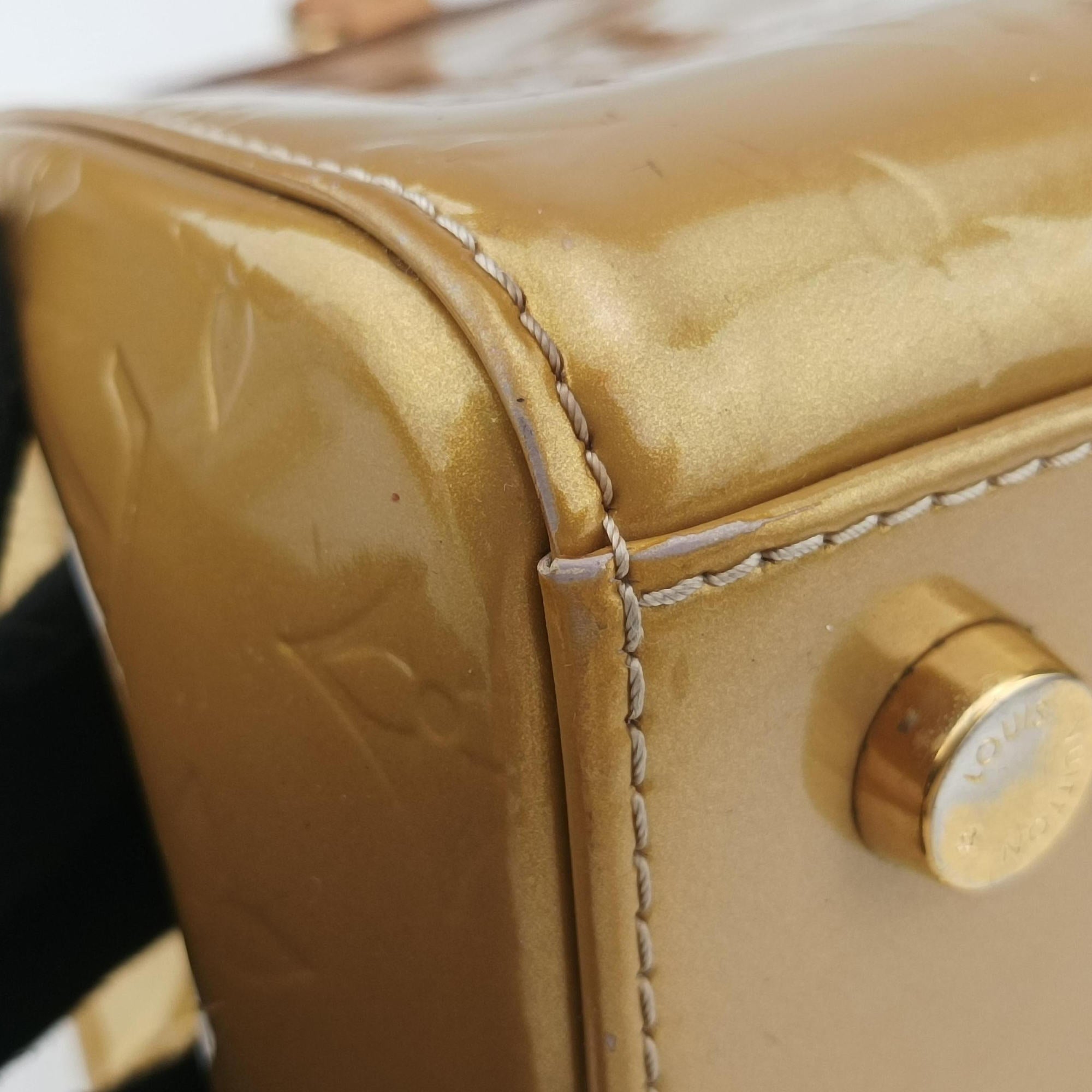 Pre-owned Louis Vuitton Br¨|a MM Beige Poodle Vernis M91755 shoulderbag | stylenewstar