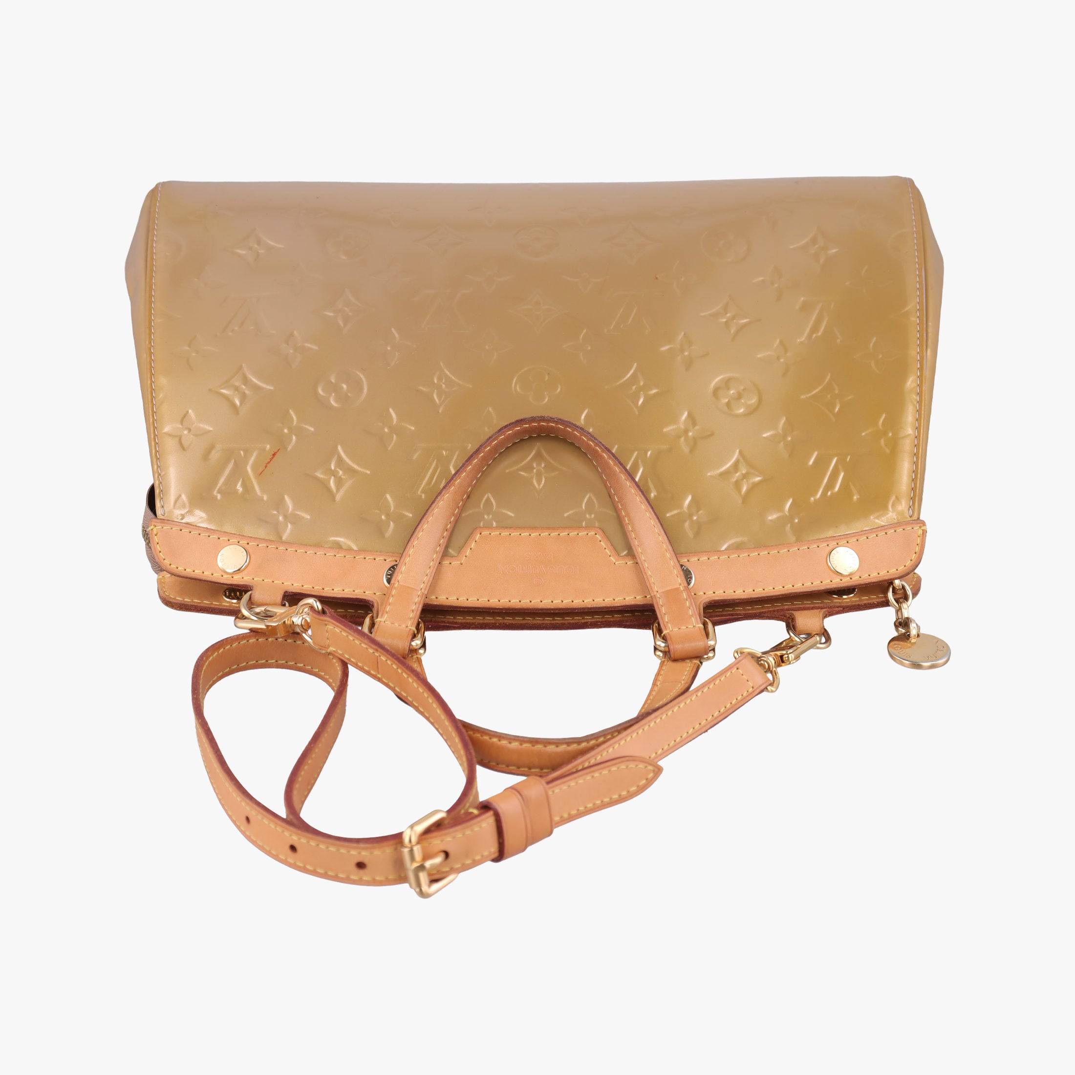 Pre-owned Louis Vuitton Br¨|a MM Beige Poodle Vernis M91755 shoulderbag | stylenewstar
