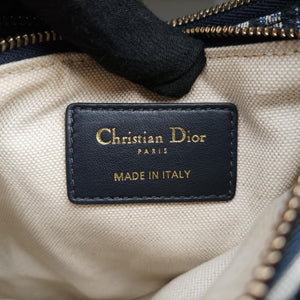 Pre-owned Christian Dior Saddle Navy×gray Jacquard  shoulderbag | stylenewstar