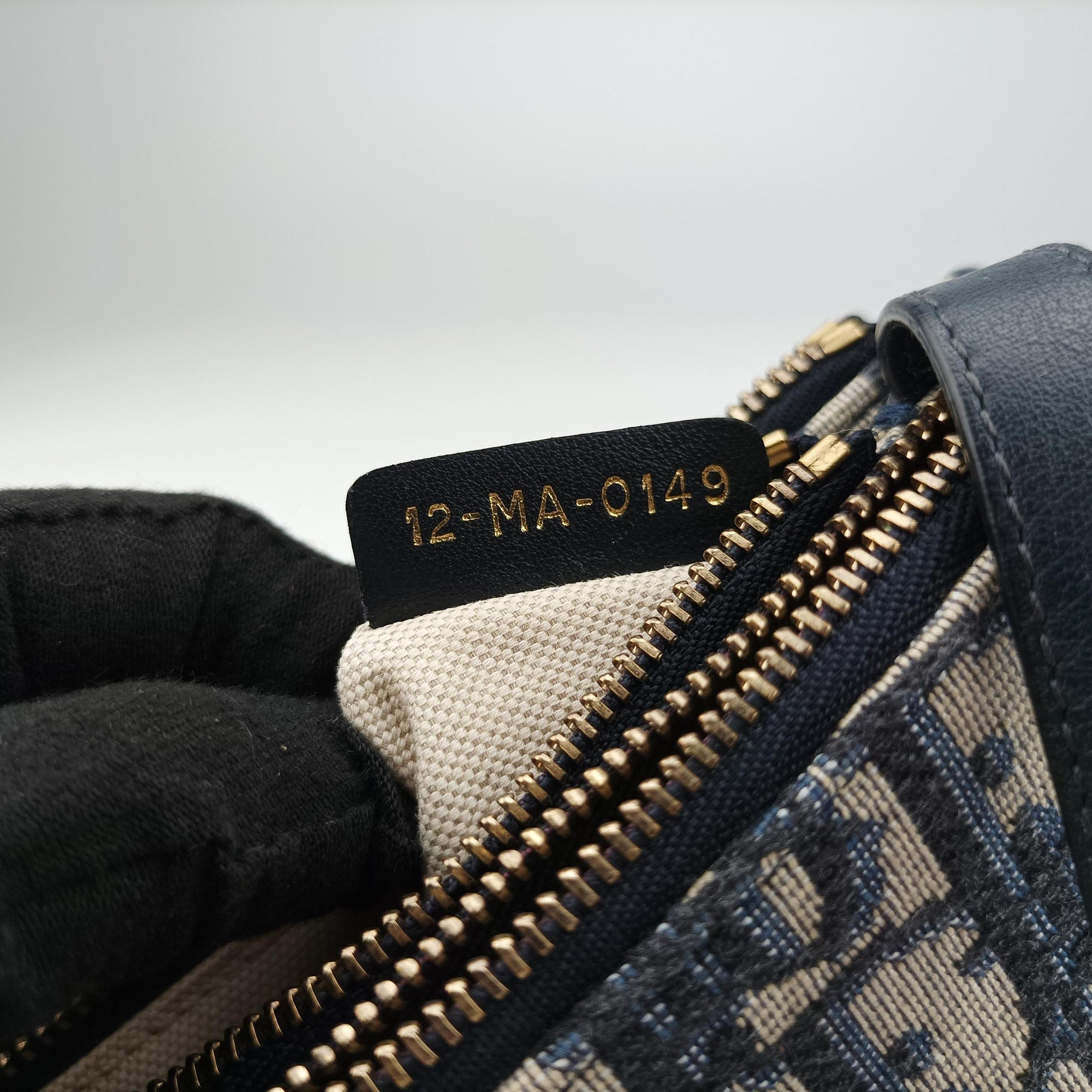 Pre-owned Christian Dior Saddle Navy×gray Jacquard  shoulderbag | stylenewstar