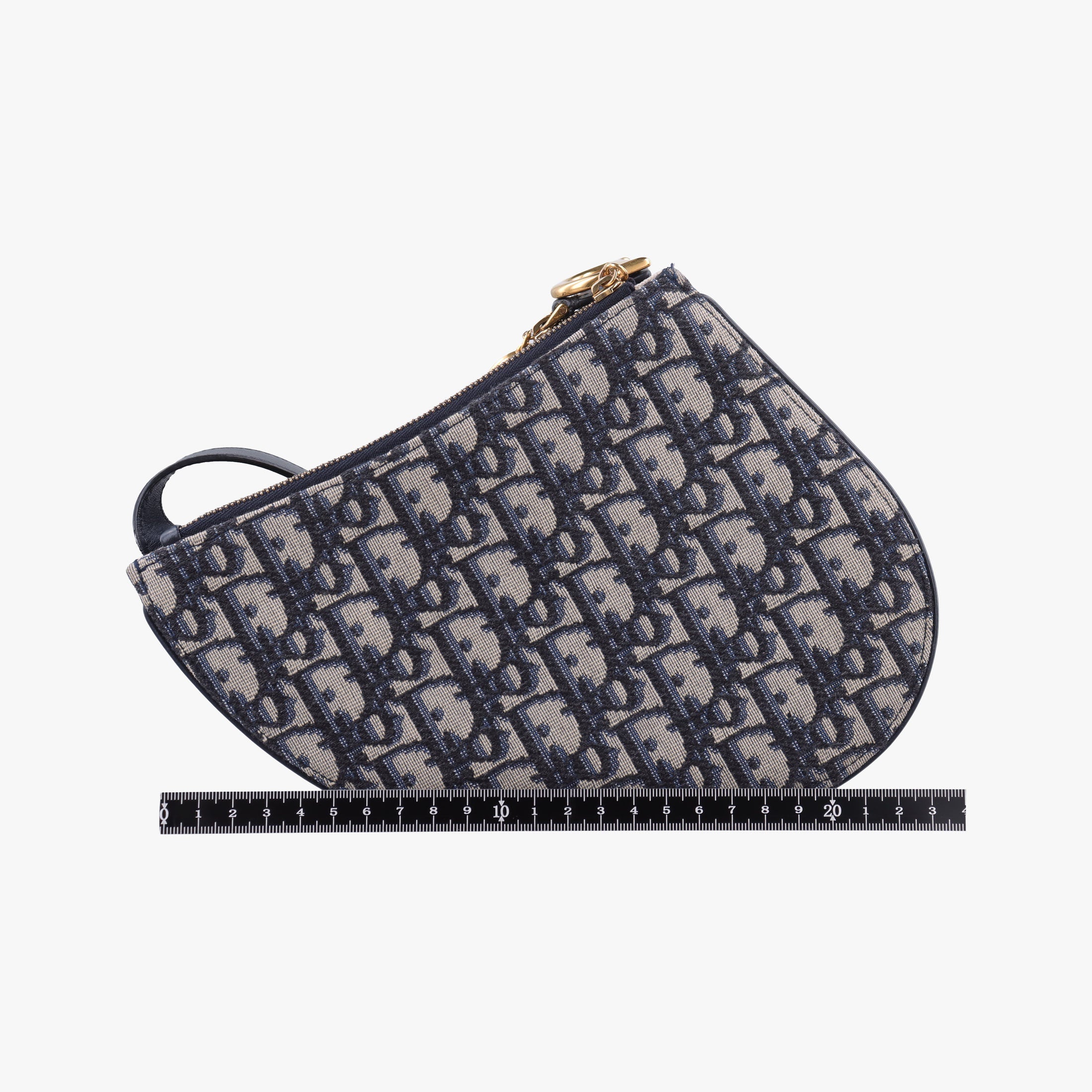 Pre-owned Christian Dior Saddle Navy×gray Jacquard  shoulderbag | stylenewstar