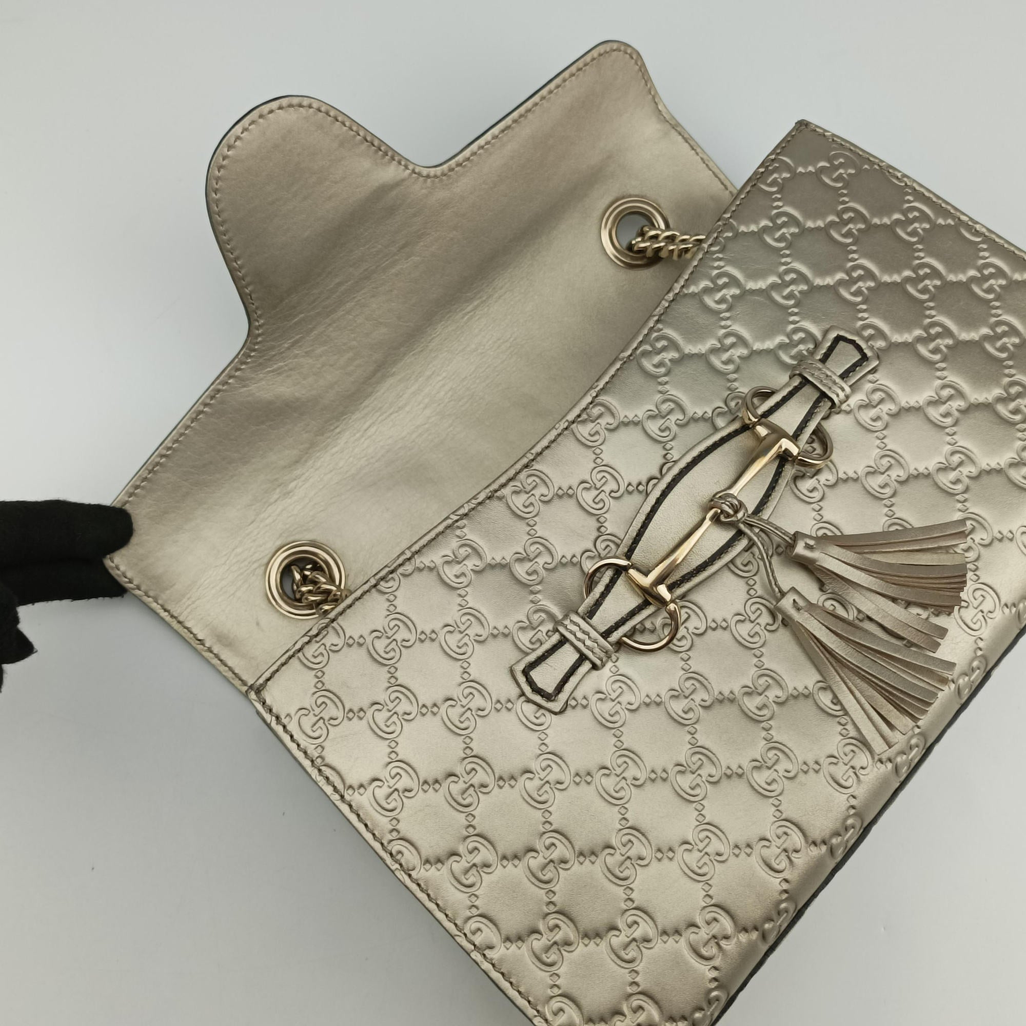Vintage Gucci Emily Light Gold Leather 295402 shoulderbag | stylenewstar