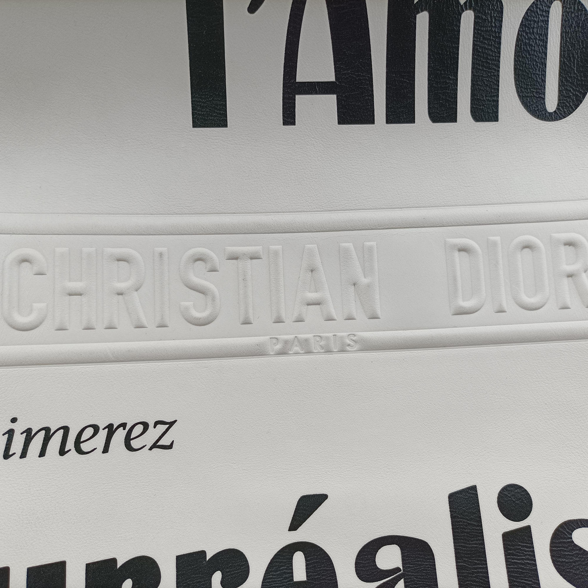 Pre-owned Christian Dior BOOK TOTE White Leather  handbag | stylenewstar
