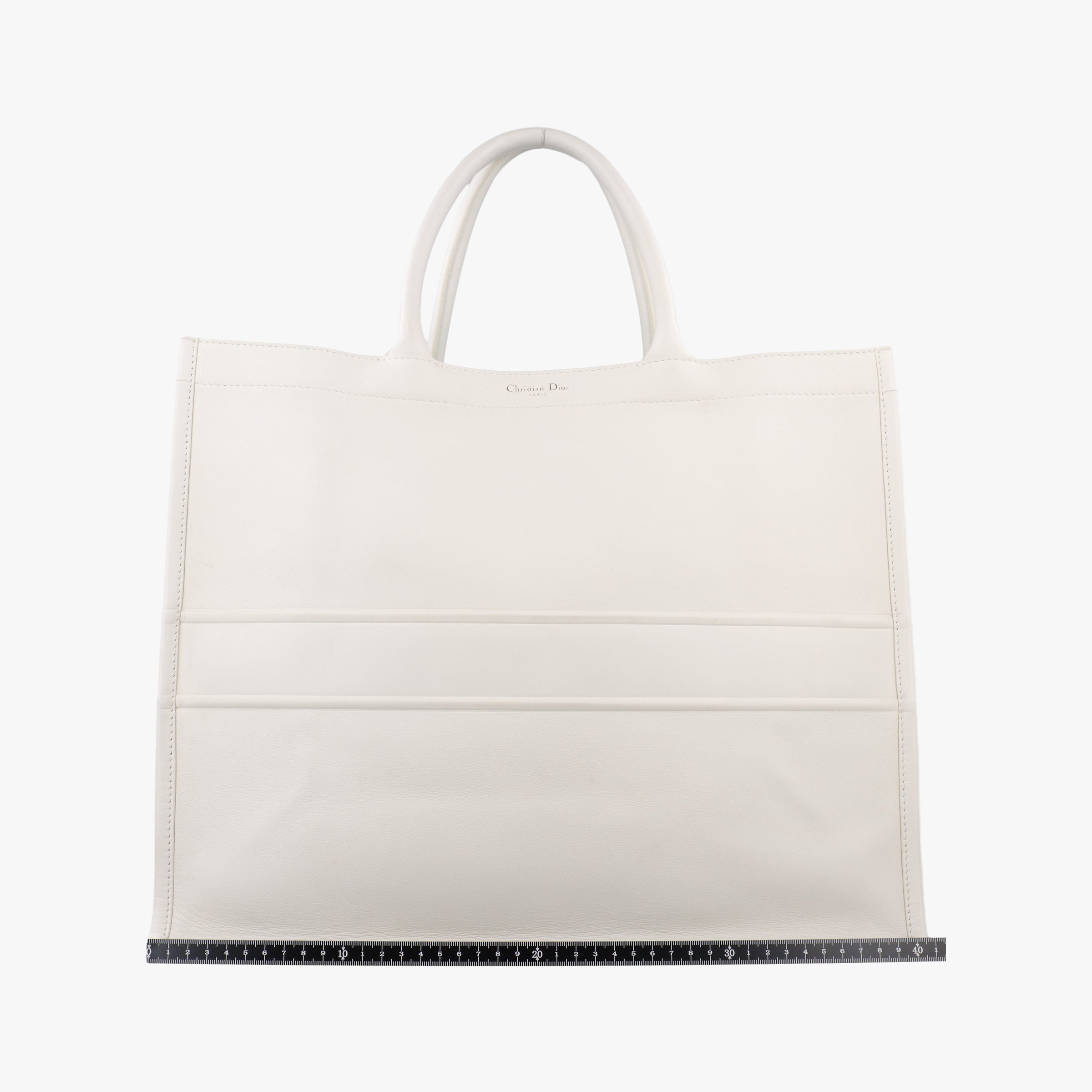 Pre-owned Christian Dior BOOK TOTE White Leather  handbag | stylenewstar