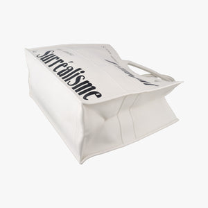 Pre-owned Christian Dior BOOK TOTE White Leather  handbag | stylenewstar