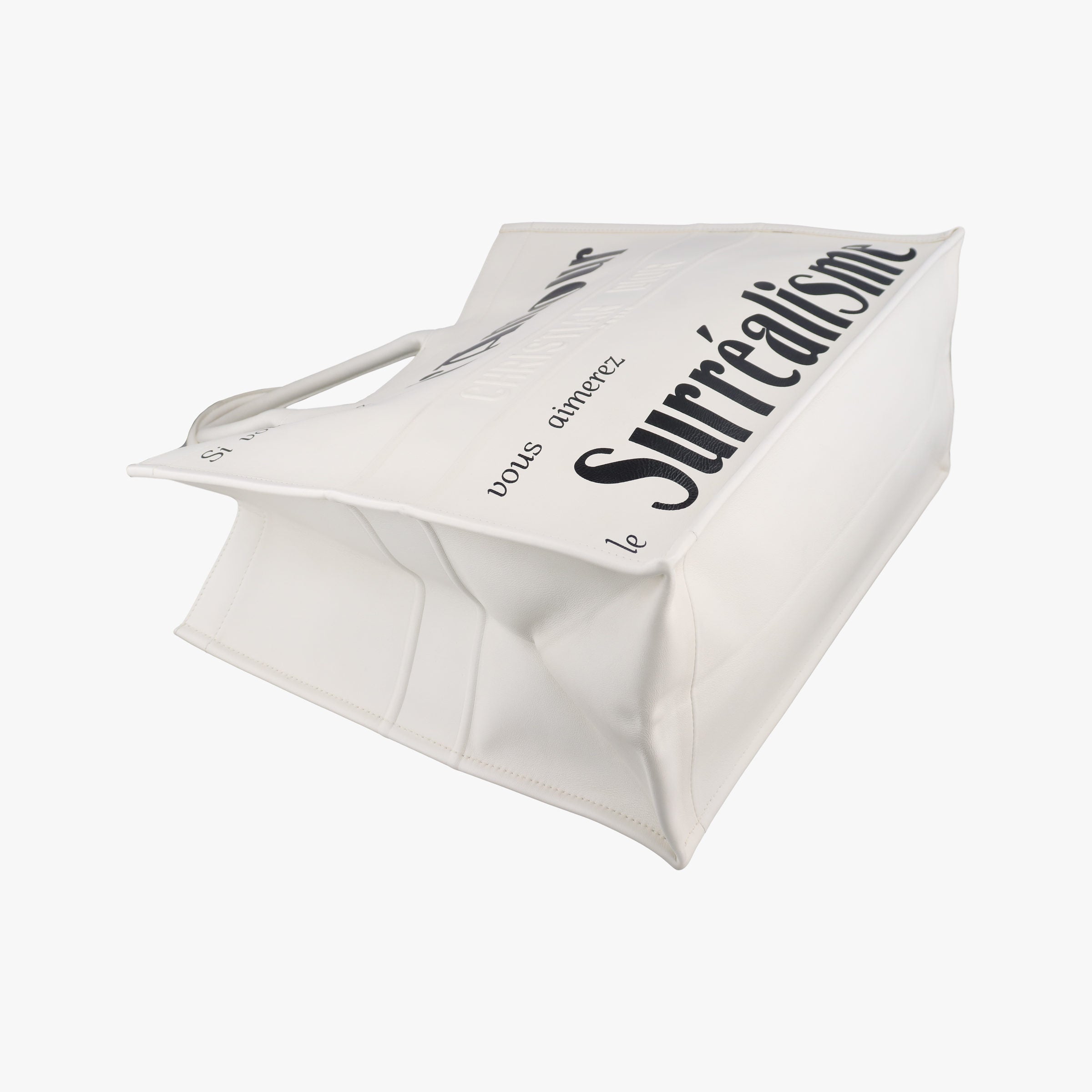 Pre-owned Christian Dior BOOK TOTE White Leather  handbag | stylenewstar