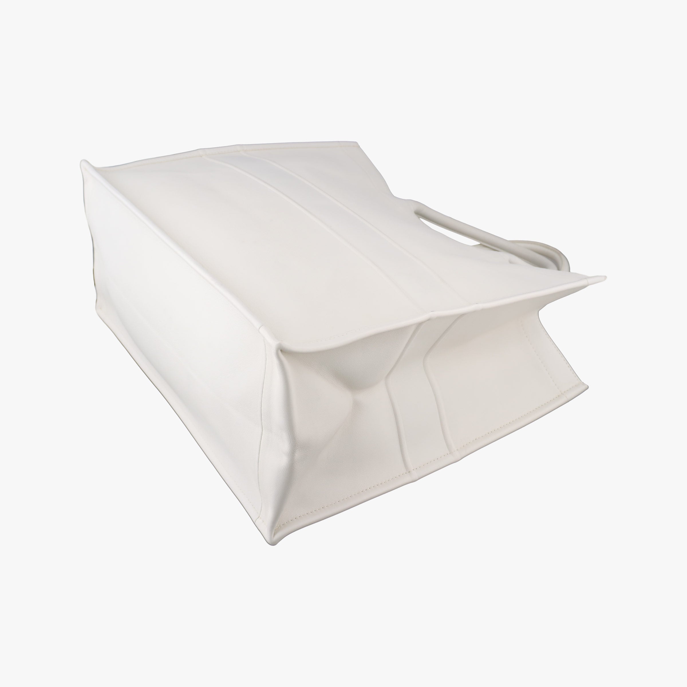 Pre-owned Christian Dior BOOK TOTE White Leather  handbag | stylenewstar