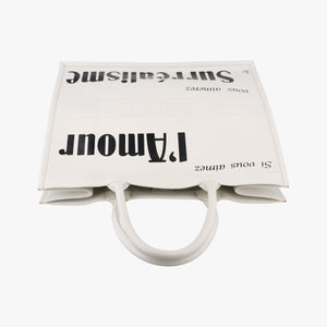 Pre-owned Christian Dior BOOK TOTE White Leather  handbag | stylenewstar