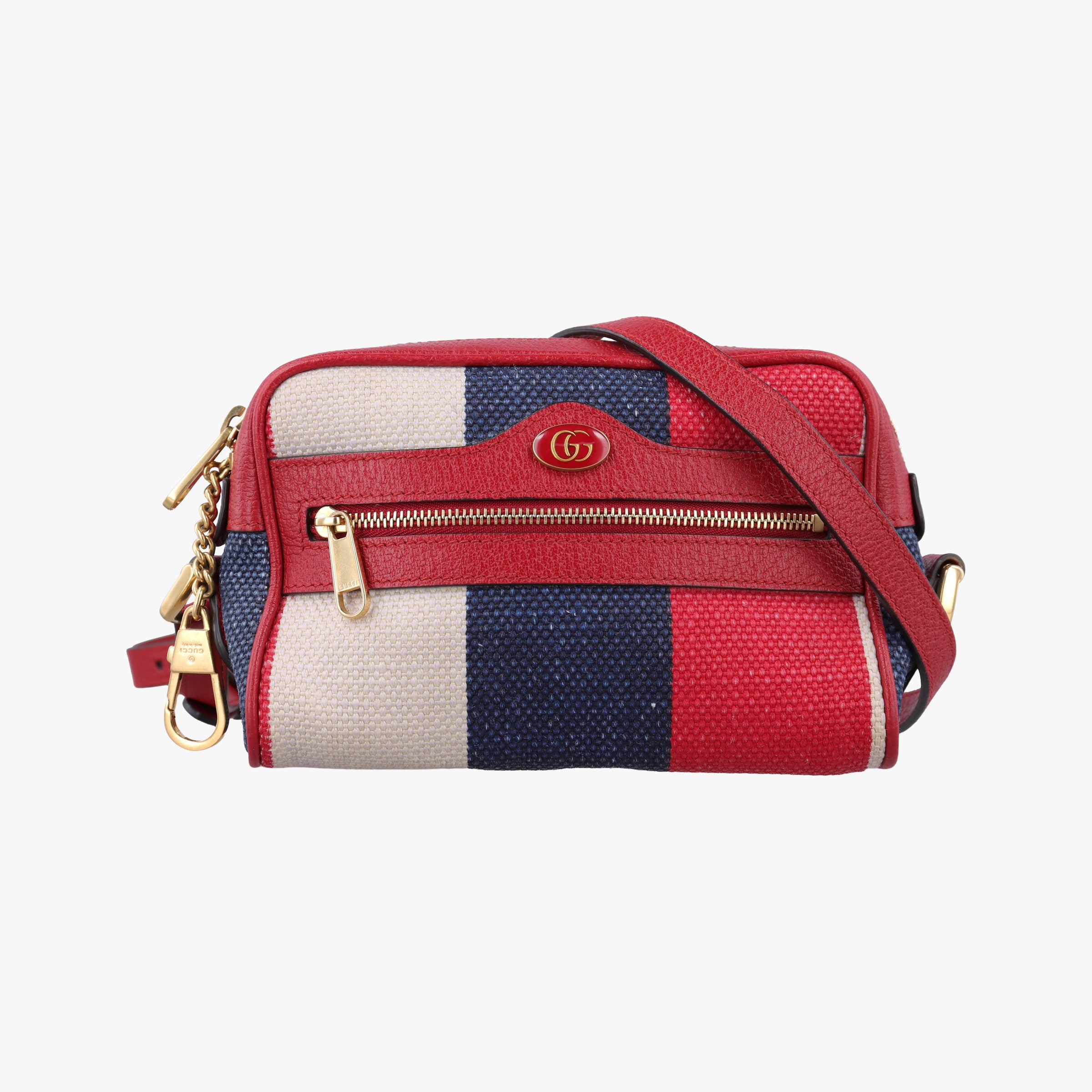 Vintage Gucci OPHIDIA Red × Navy × Ivory Canvas × Leather 517350 shoulderbag | stylenewstar