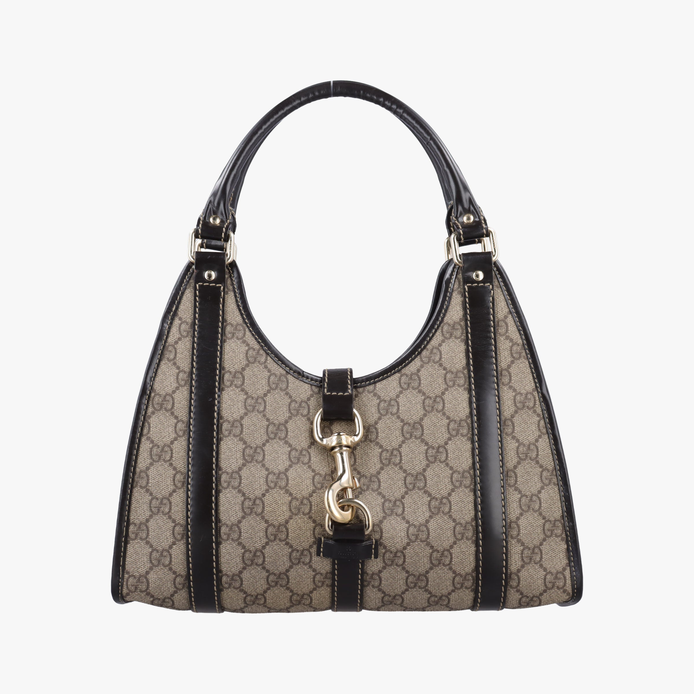 Pre-owned Gucci Jackie Brown PVC coated canvas×Leather 203495 handbag | stylenewstar