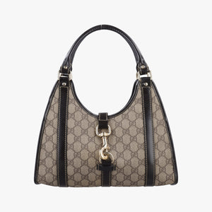 Pre-owned Gucci Jackie Brown PVC coated canvas×Leather 203495 handbag | stylenewstar