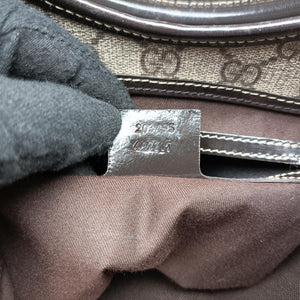 Pre-owned Gucci Jackie Brown PVC coated canvas×Leather 203495 handbag | stylenewstar
