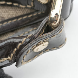 Pre-owned Gucci Jackie Brown PVC coated canvas×Leather 203495 handbag | stylenewstar