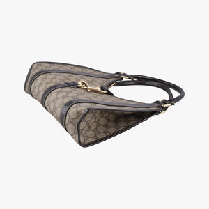 Pre-owned Gucci Jackie Brown PVC coated canvas×Leather 203495 handbag | stylenewstar