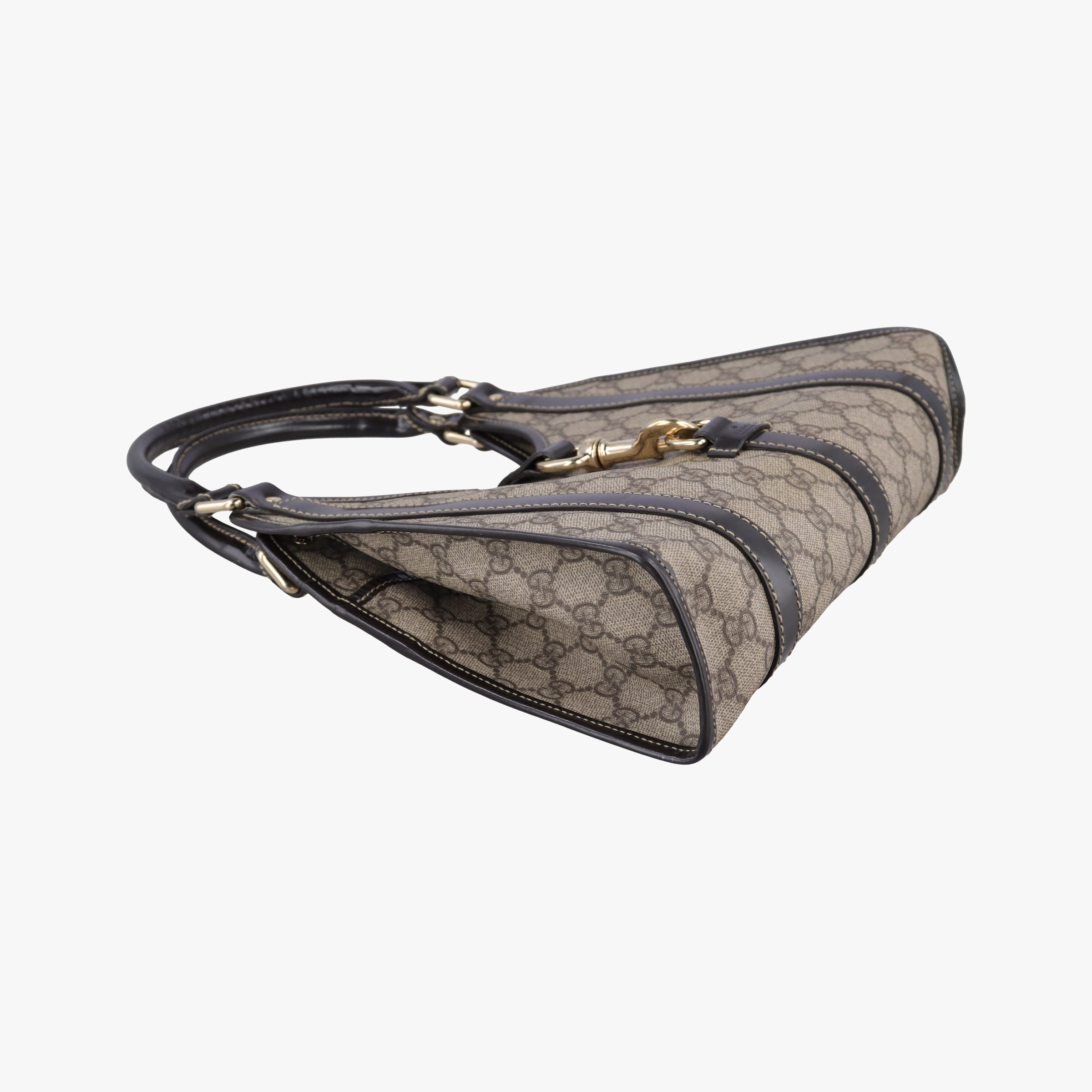 Pre-owned Gucci Jackie Brown PVC coated canvas×Leather 203495 handbag | stylenewstar