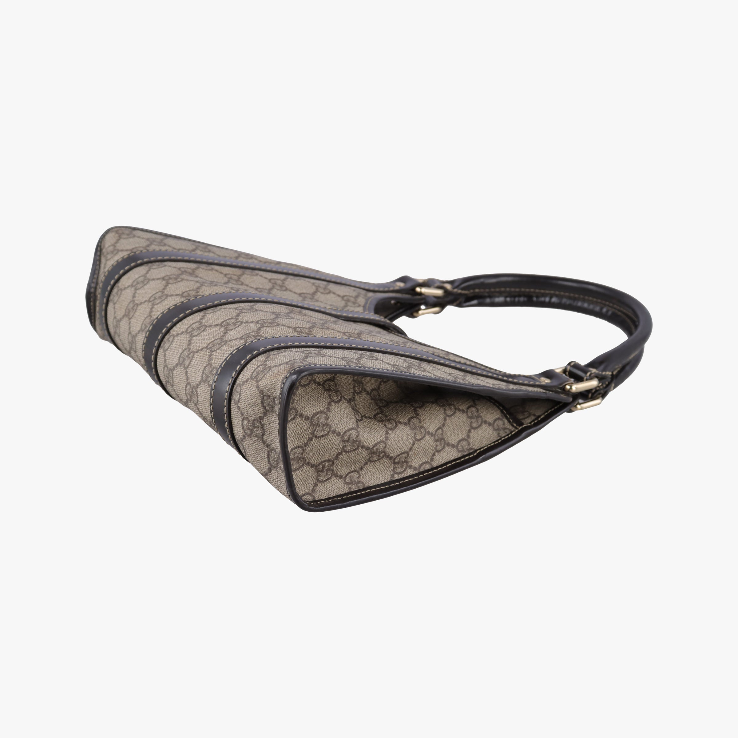 Pre-owned Gucci Jackie Brown PVC coated canvas×Leather 203495 handbag | stylenewstar