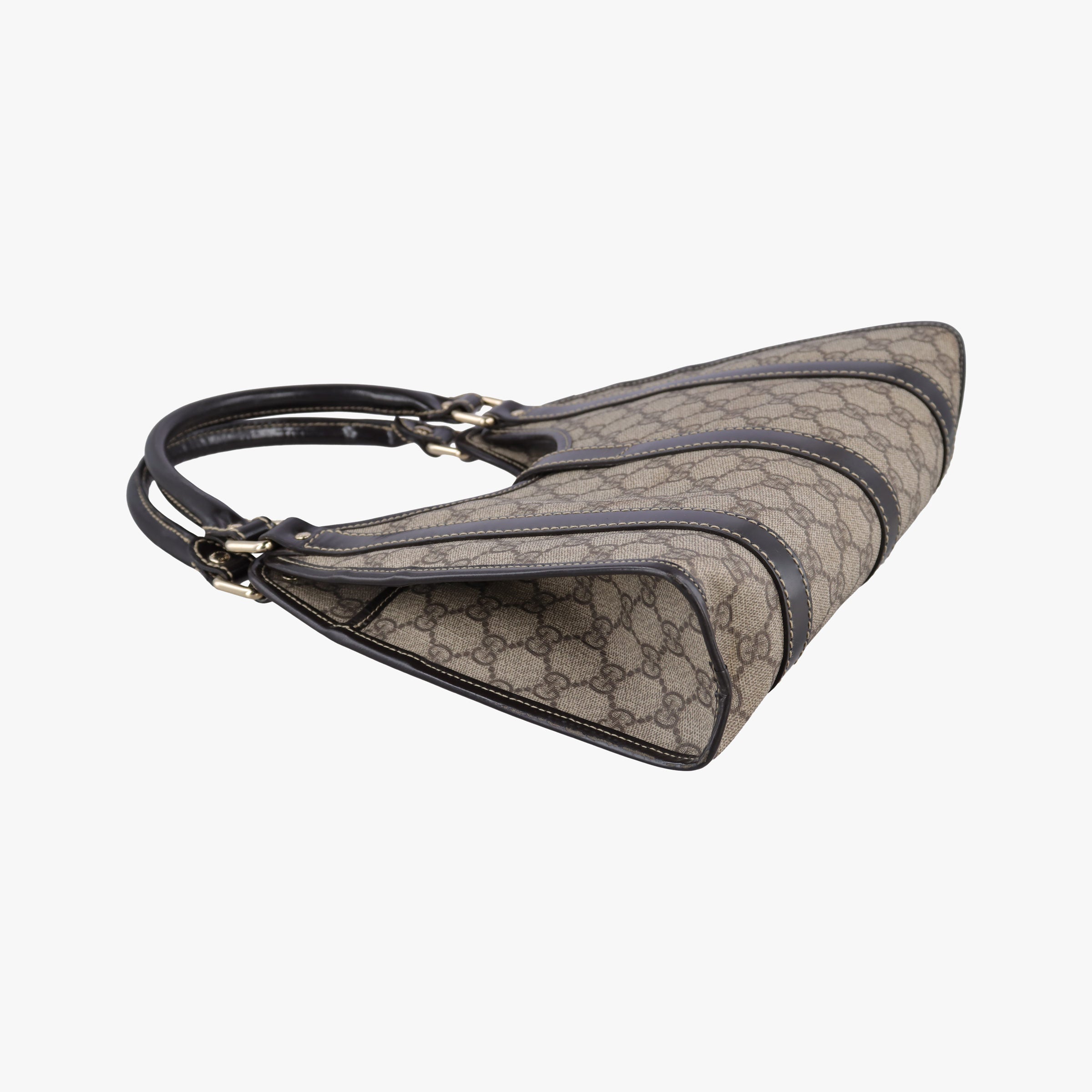 Pre-owned Gucci Jackie Brown PVC coated canvas×Leather 203495 handbag | stylenewstar