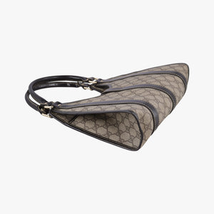 Pre-owned Gucci Jackie Brown PVC coated canvas×Leather 203495 handbag | stylenewstar