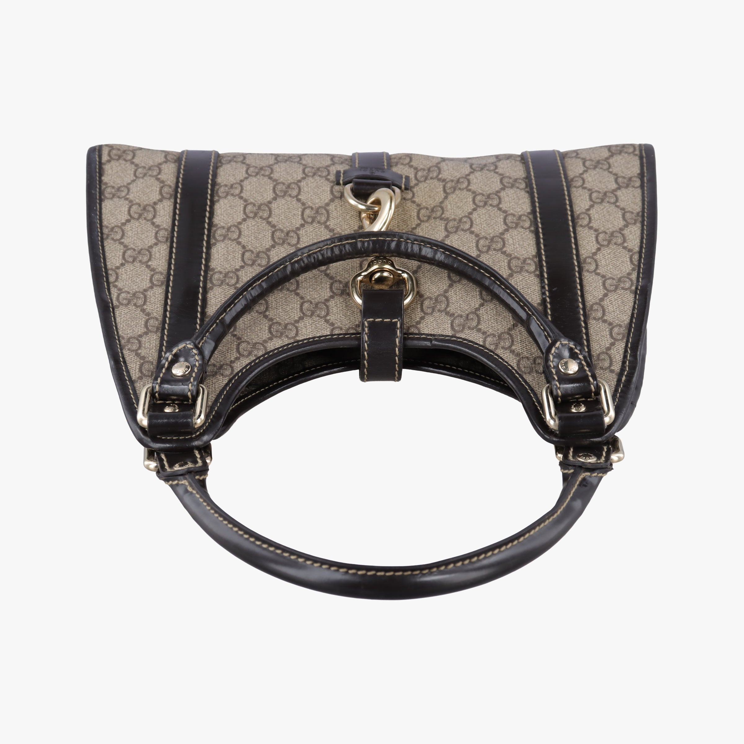 Pre-owned Gucci Jackie Brown PVC coated canvas×Leather 203495 handbag | stylenewstar