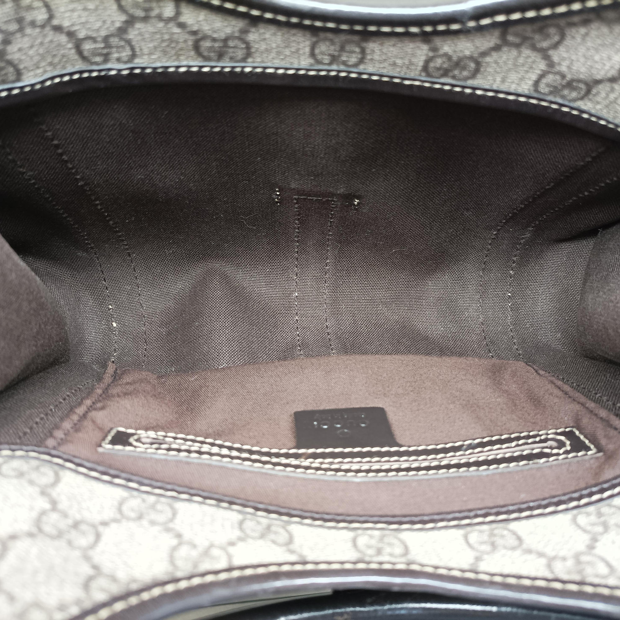 Pre-owned Gucci Jackie Brown PVC coated canvas×Leather 203495 handbag | stylenewstar
